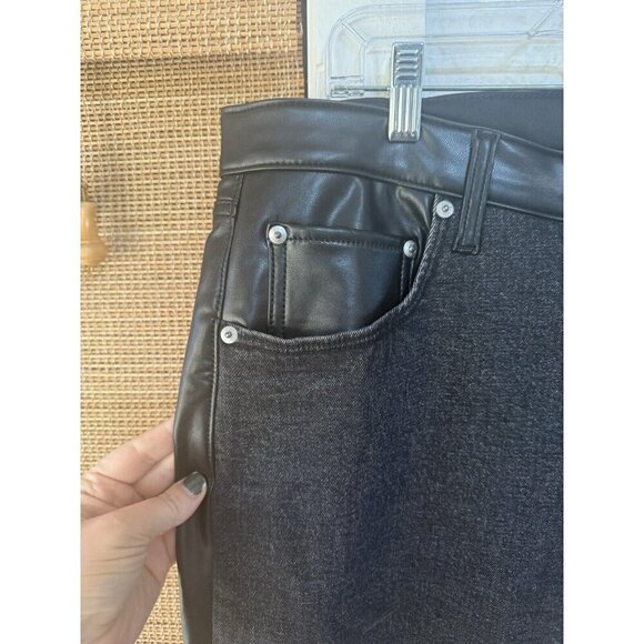 Abercrombie & Fitch Mixed Fabric Ultra High Rise Ankle Straight Jean 34/18R - Picture 4 of 7